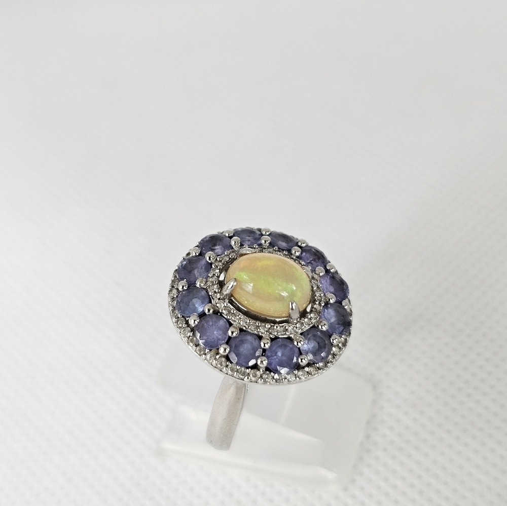 Natural Tanzanite & Opal Ring Size 8-ish! 💍 - Picture 9 of 11